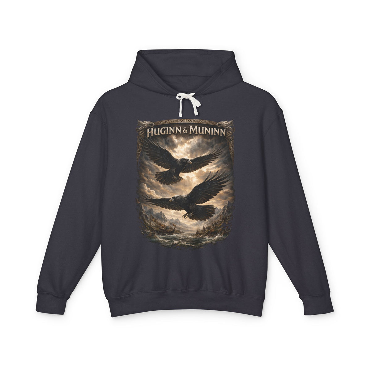 Huginn & Muninn Raven Hoodie — Norse Mythology Graphic Sweatshirt
