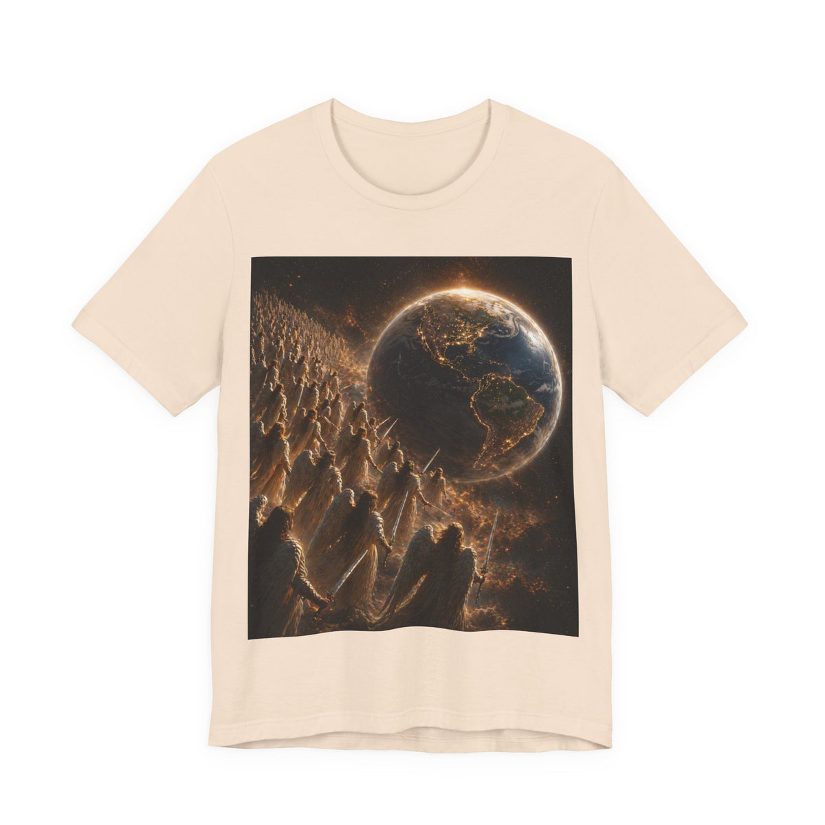 Earth Rise Graphic Tee — Glowing Planet & Mountainscape T-Shirt