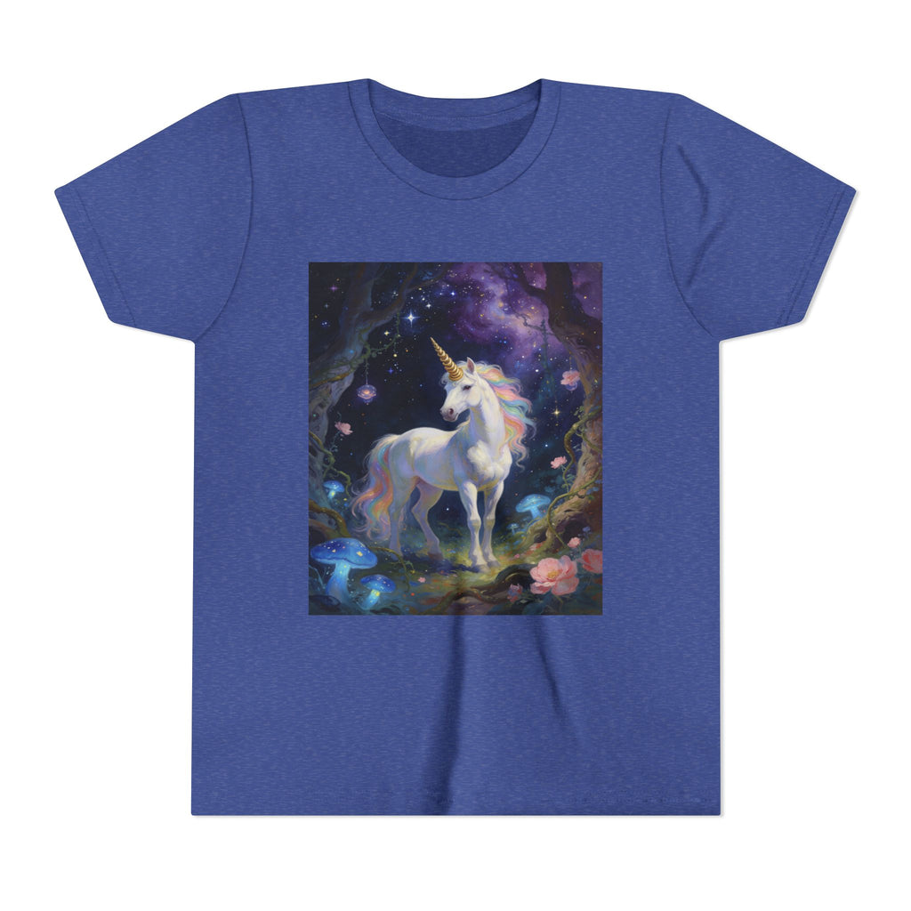 Youth Unicorn Tee — Magical Night Forest Unicorn Graphic Shirt