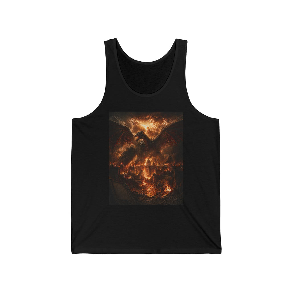 Flaming Skull Tank Top — Gothic Fire Graphic Tank