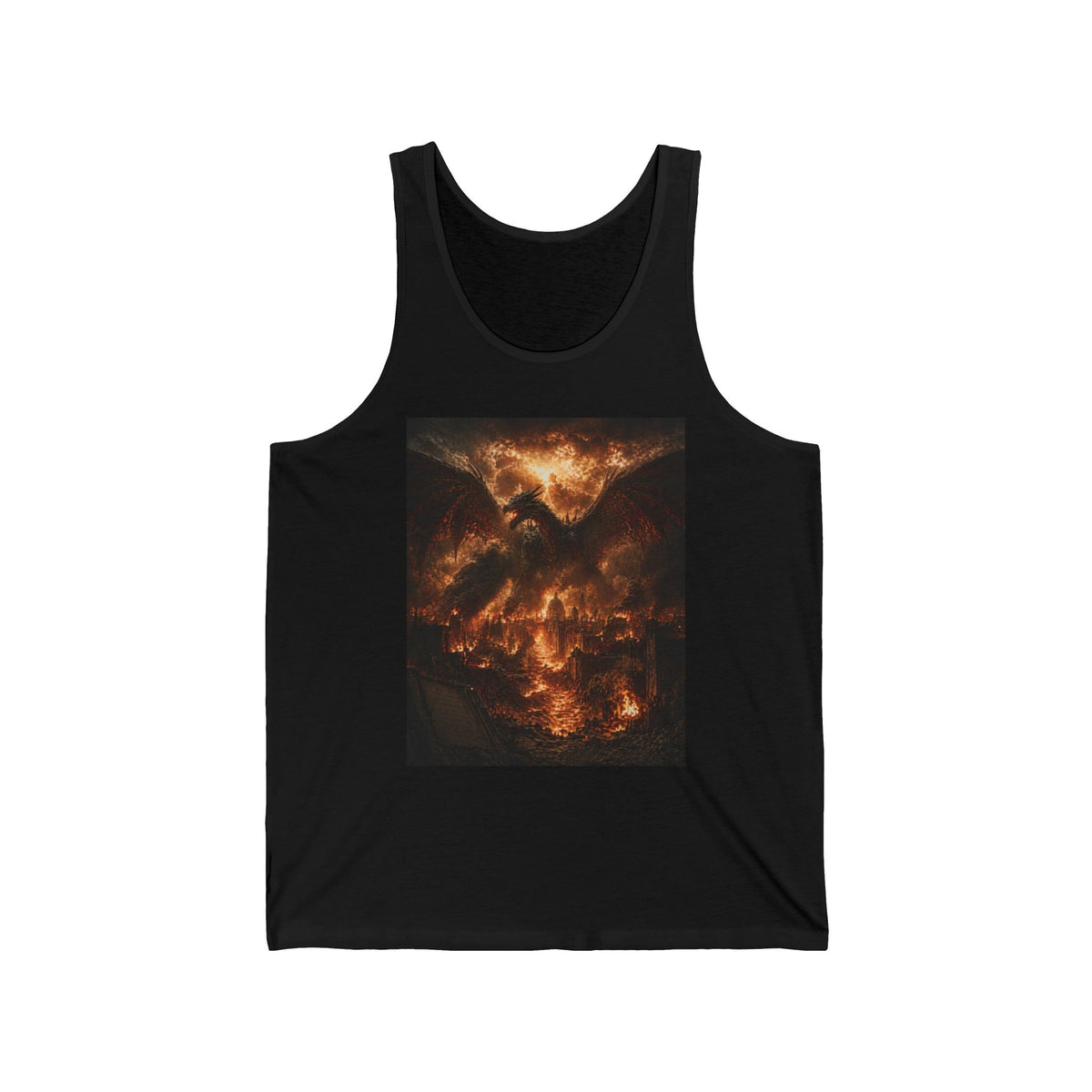 Demonic Skull Flame Tank Top — Gothic Horror Graphic Vest