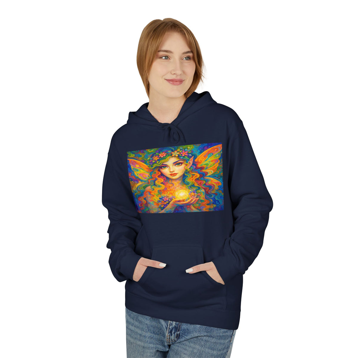 Psychedelic Butterfly fairy cotton Hoodie - Vibrant Tie-Dye Art Pullover