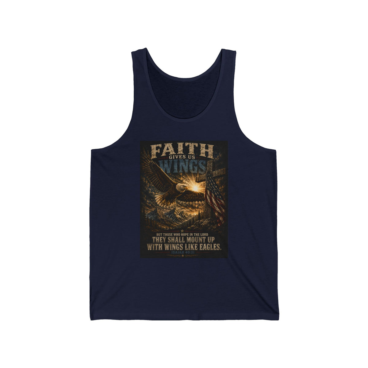 Faith Gives Me Wings Tank Top — "They Shall Mount Up With Wings Like Eagles" Inspirational Christian Tank