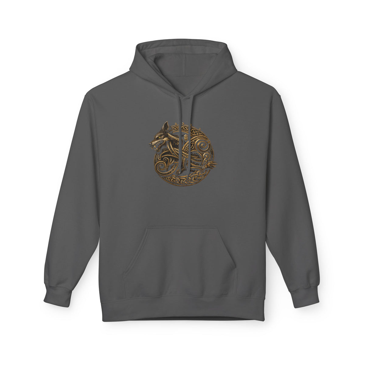 Norse mythology wolve Hoodie – Earth-Tone Celtic Wolf Graphic Pullover