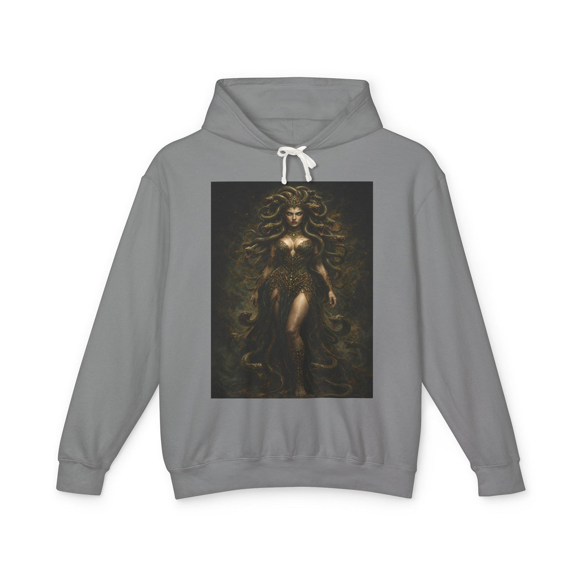 Medusa, in Greek mythology,Goddess Forest Art Hoodie — Mythic Earthy Female Warrior Sweatshirt