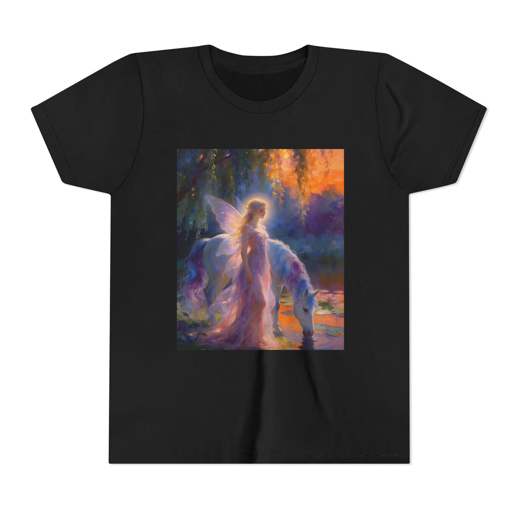 Fairy and Unicorn Youth Tee — Magical Fantasy Kids T-Shirt