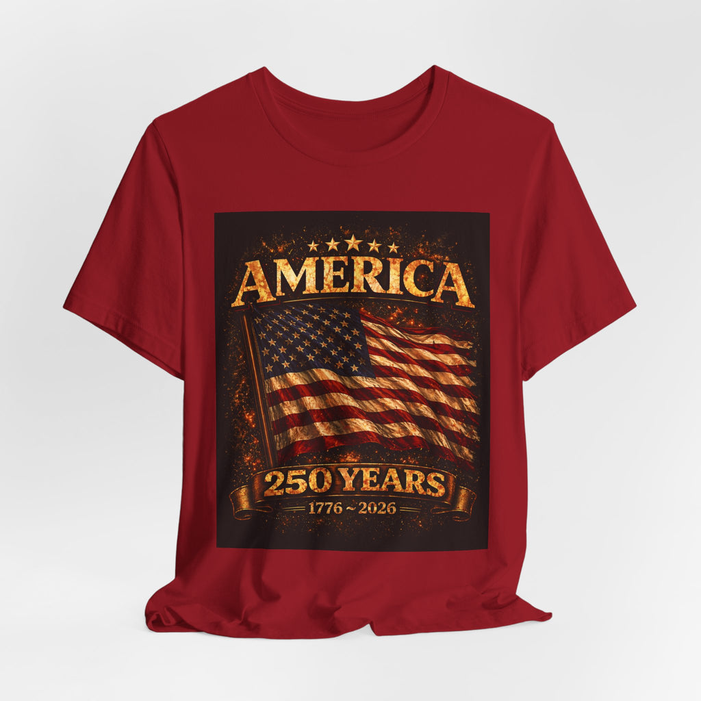 America 250 Years Flag T-Shirt — 1776–2026 Patriotic Tee