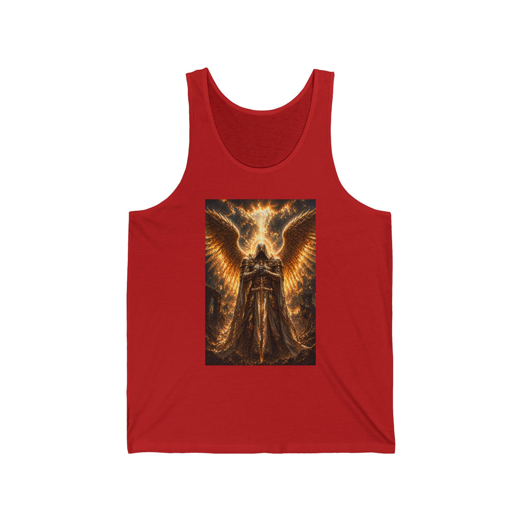 Angel of Fire Tank Top — Fiery Gothic Angel Graphic Tank