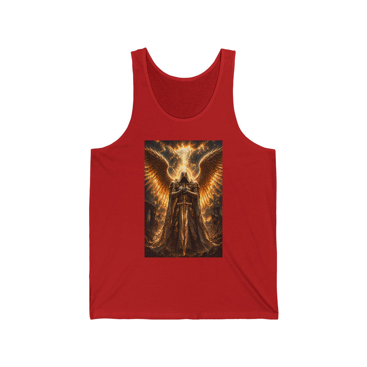 Angel of Fire Tank Top — Fiery Gothic Angel Graphic Tank
