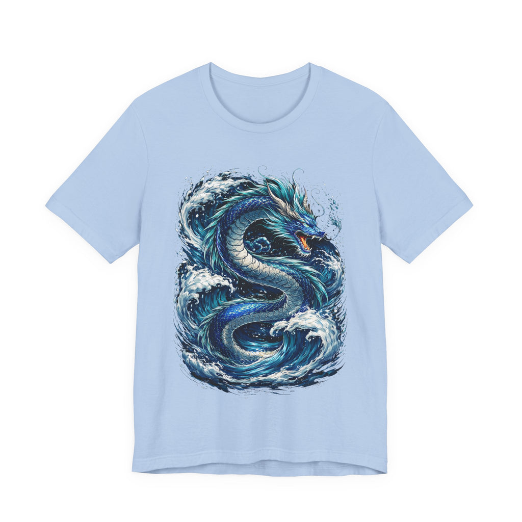 Ocean Dragon Graphic Tee — Blue Wave Serpent T-Shirt