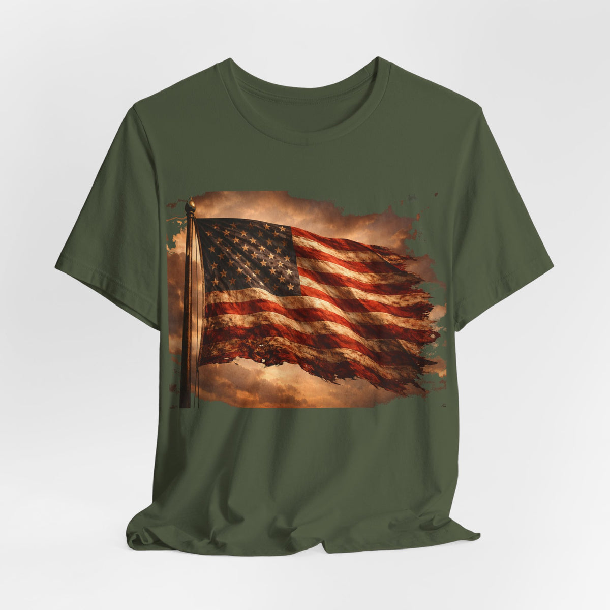 Distressed American Flag T‑Shirt — Vintage Patriotic Tee for 4th of July & Veterans