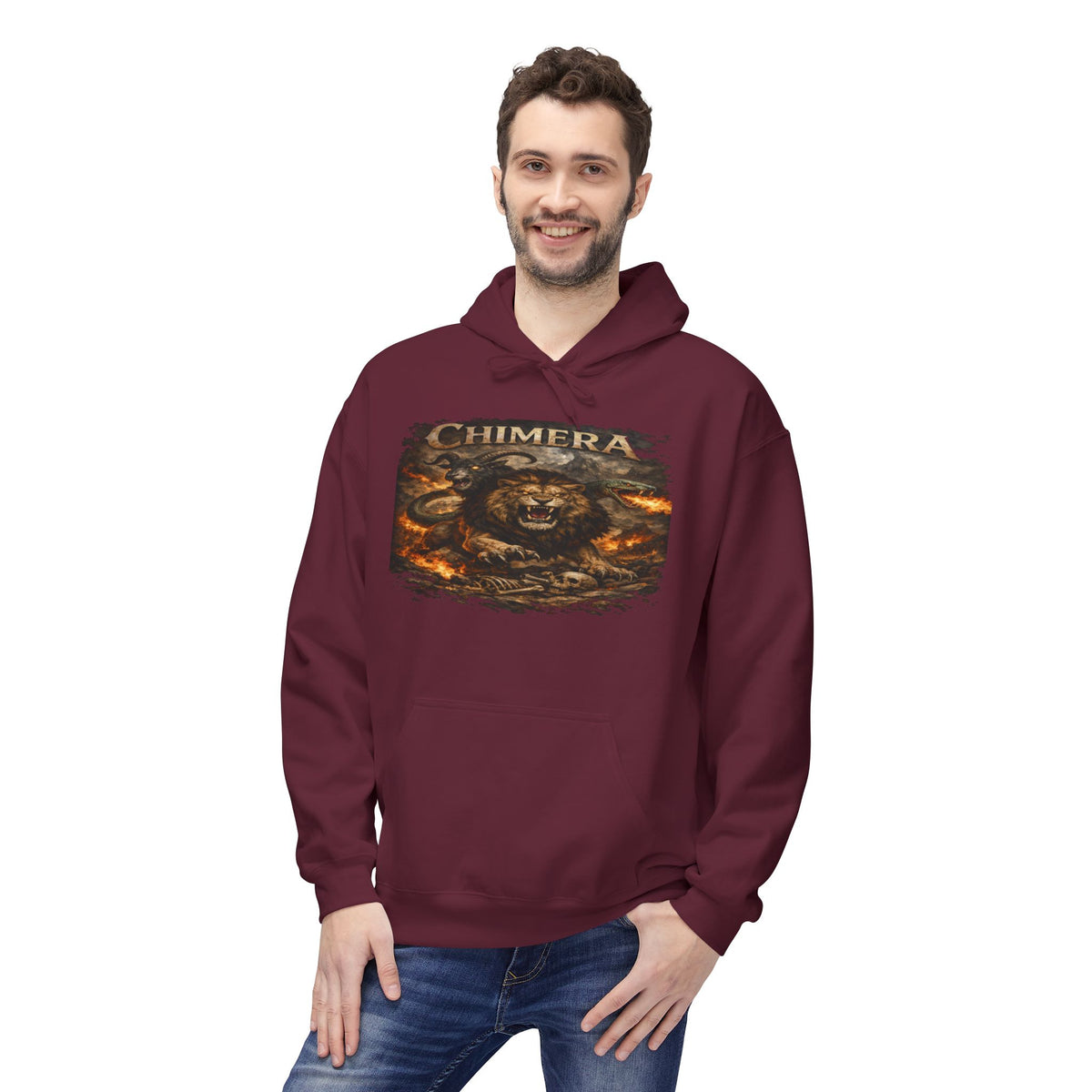 Chimera is a fearsome hybrid creature Hoodie — Fiery Serpent Graphic Pullover