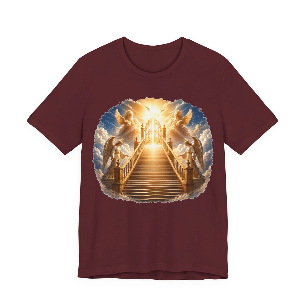 Heavenly Golden Stairway T‑Shirt — Angelic Gates Spiritual Tee