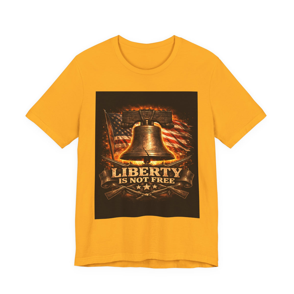 Liberty Is Not Free T-Shirt — Patriotic American Flag & Bell Tee