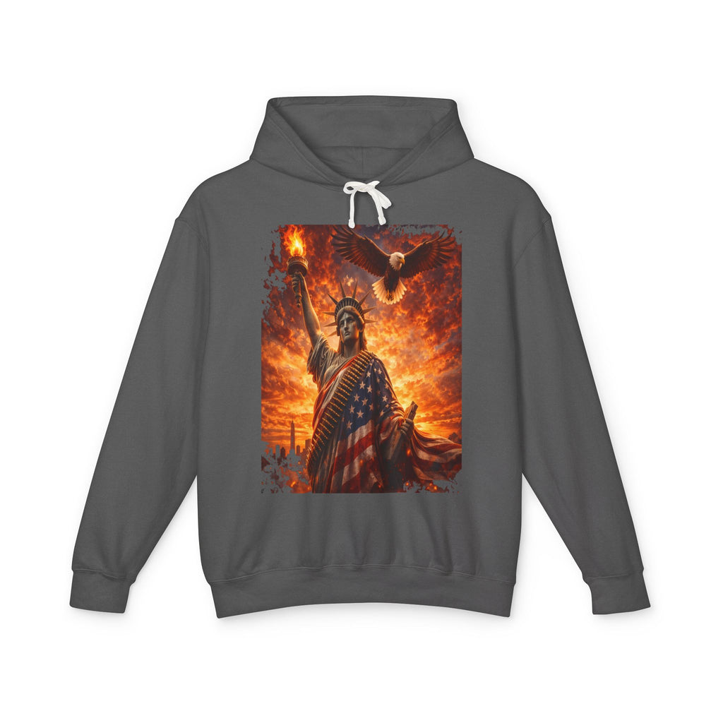 Statue of Liberty American Flag Hoodie — Patriotic Liberty Eagle Sweatshirt