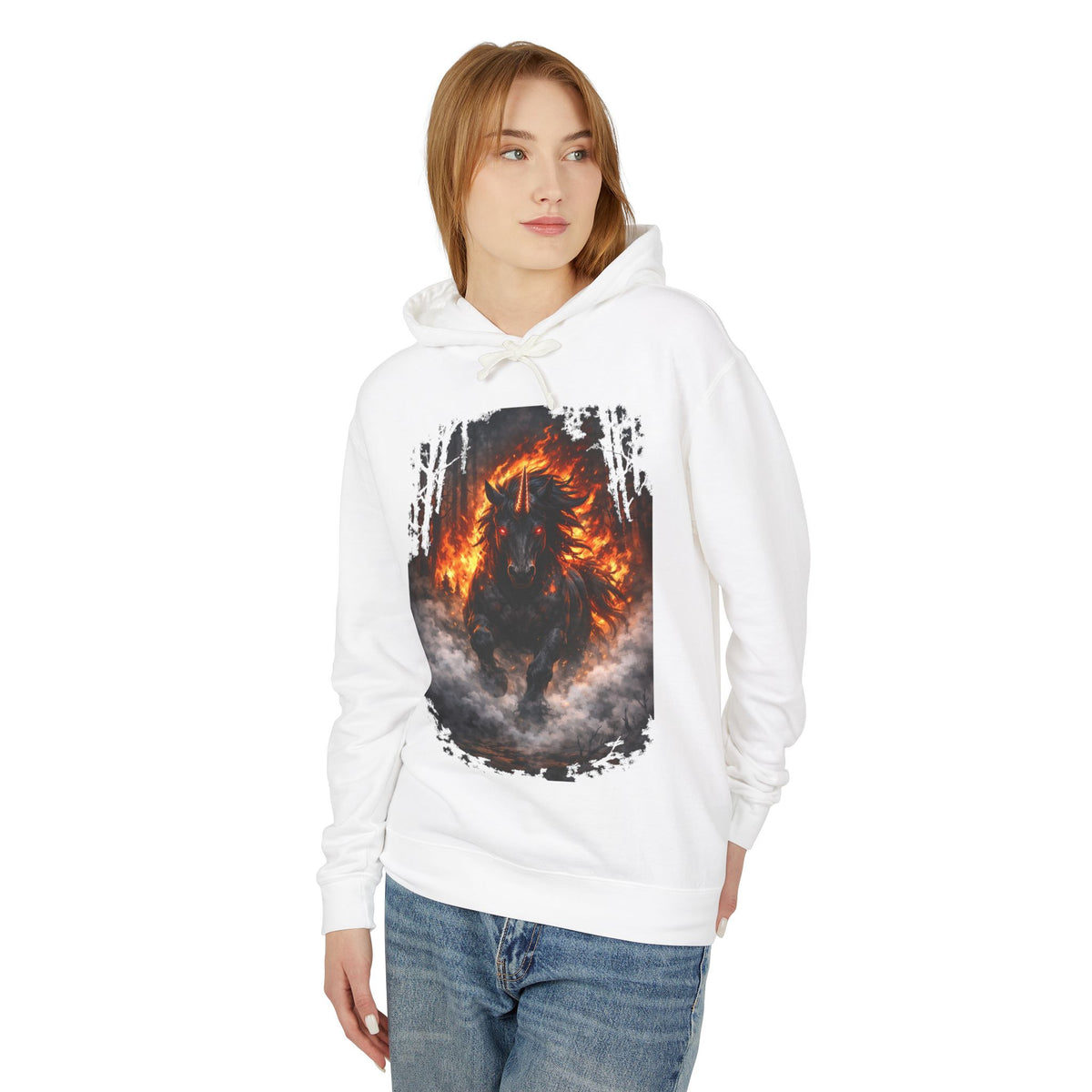 Fiery Horse Hoodie — Flaming Stallion Graphic Sweatshirt