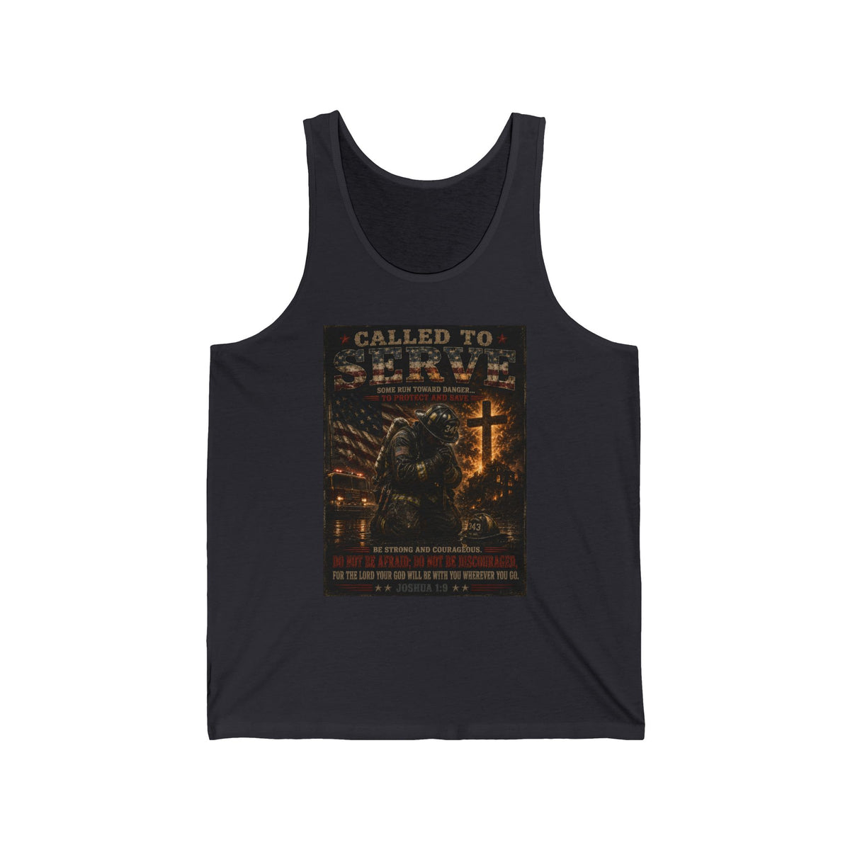 Called to Serve Military Tank Top — Patriotic Veteran Cross Graphic