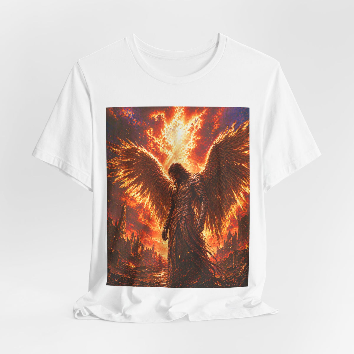 Angel Graphic Tee — Flaming Wings Apocalypse T-Shirt