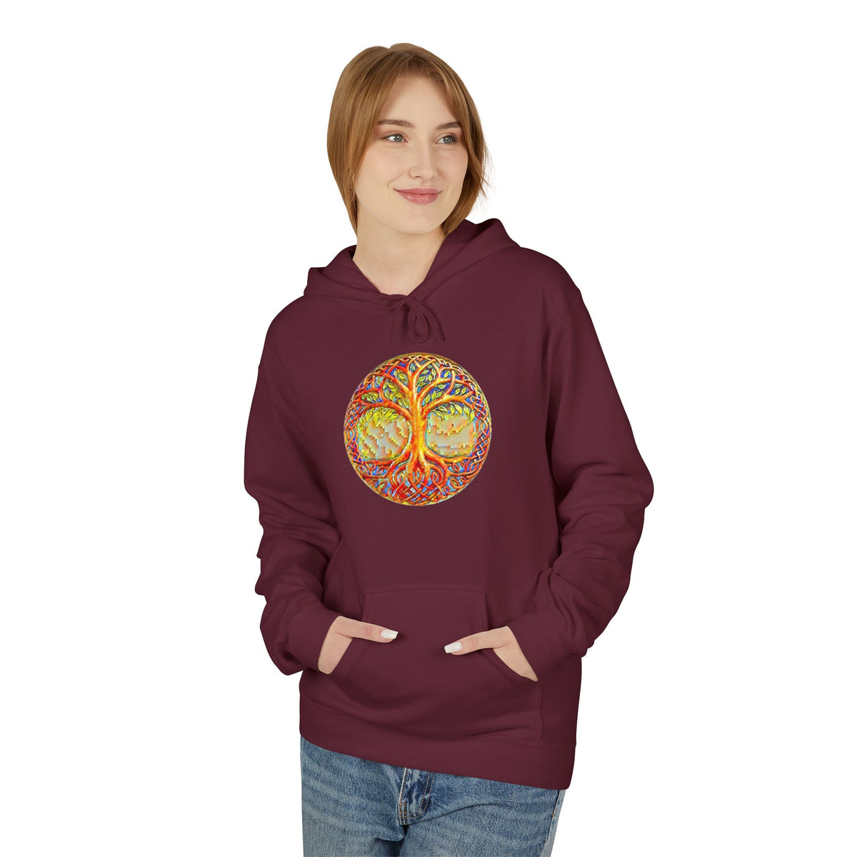 Yggdrasil, the Tree of Life, Cotton Hoodie — Tropical Vibes Graphic Hoodie