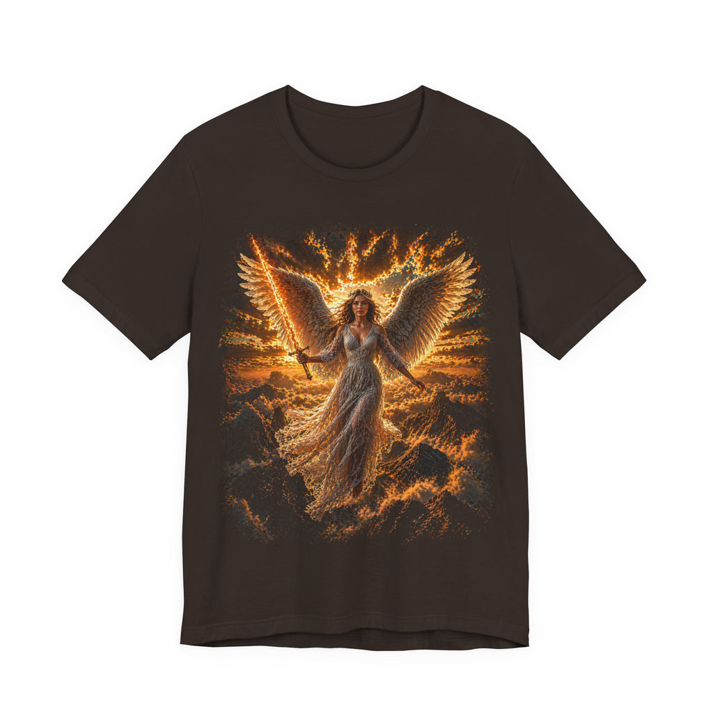 Angel Wings Graphic Tee — Fiery Guardian Angel Design
