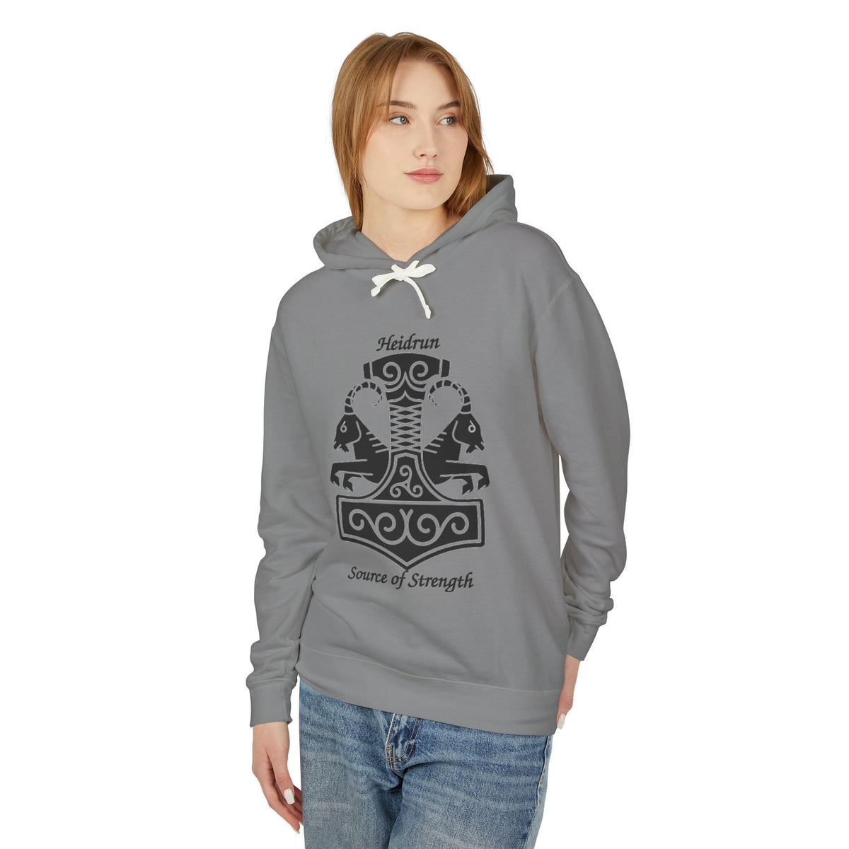 Heidrun 'Source of Strength' Viking Mjolnir Hoodie