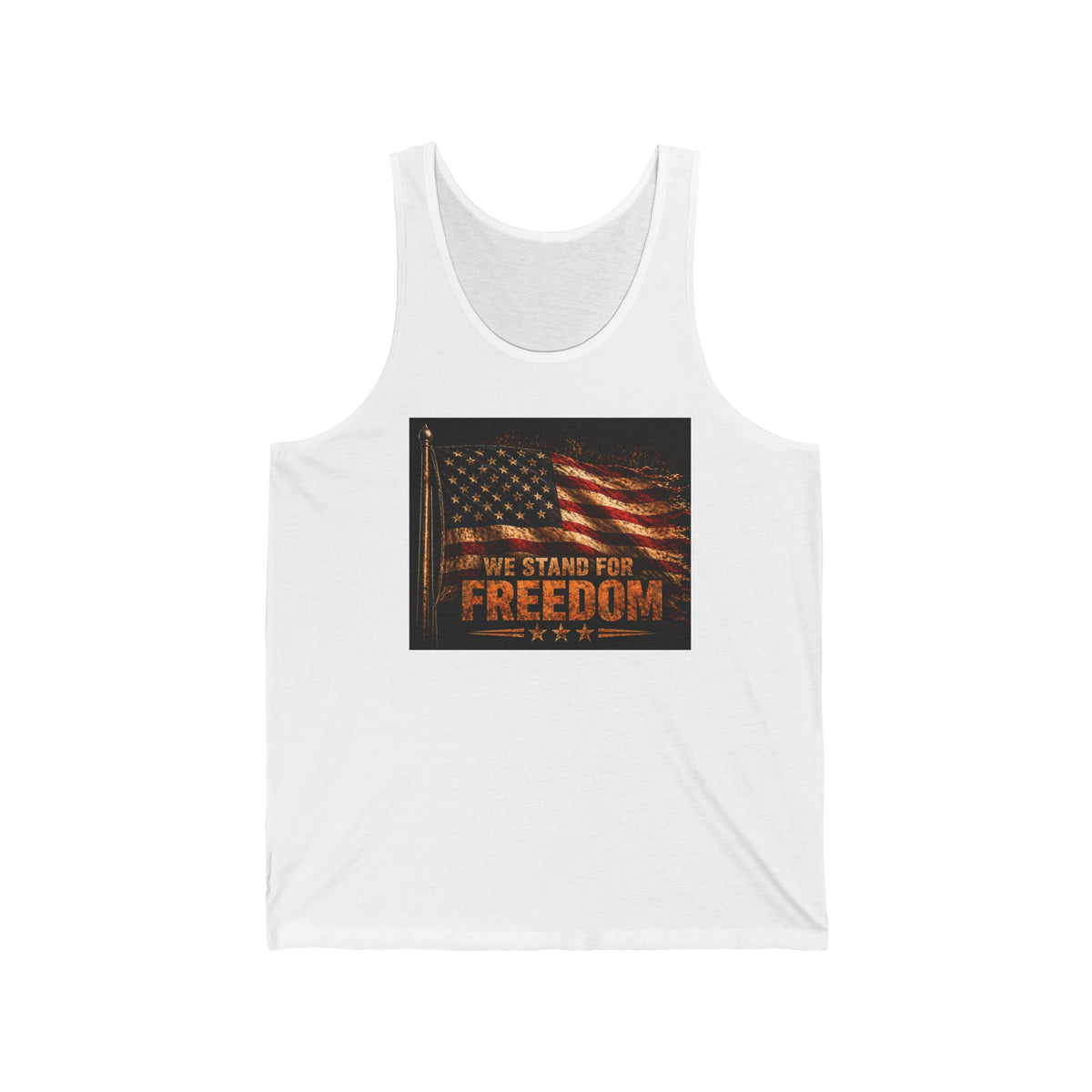 Freedom Flag Tank Top - "We Stand For Freedom" Patriotic American Flag Tee