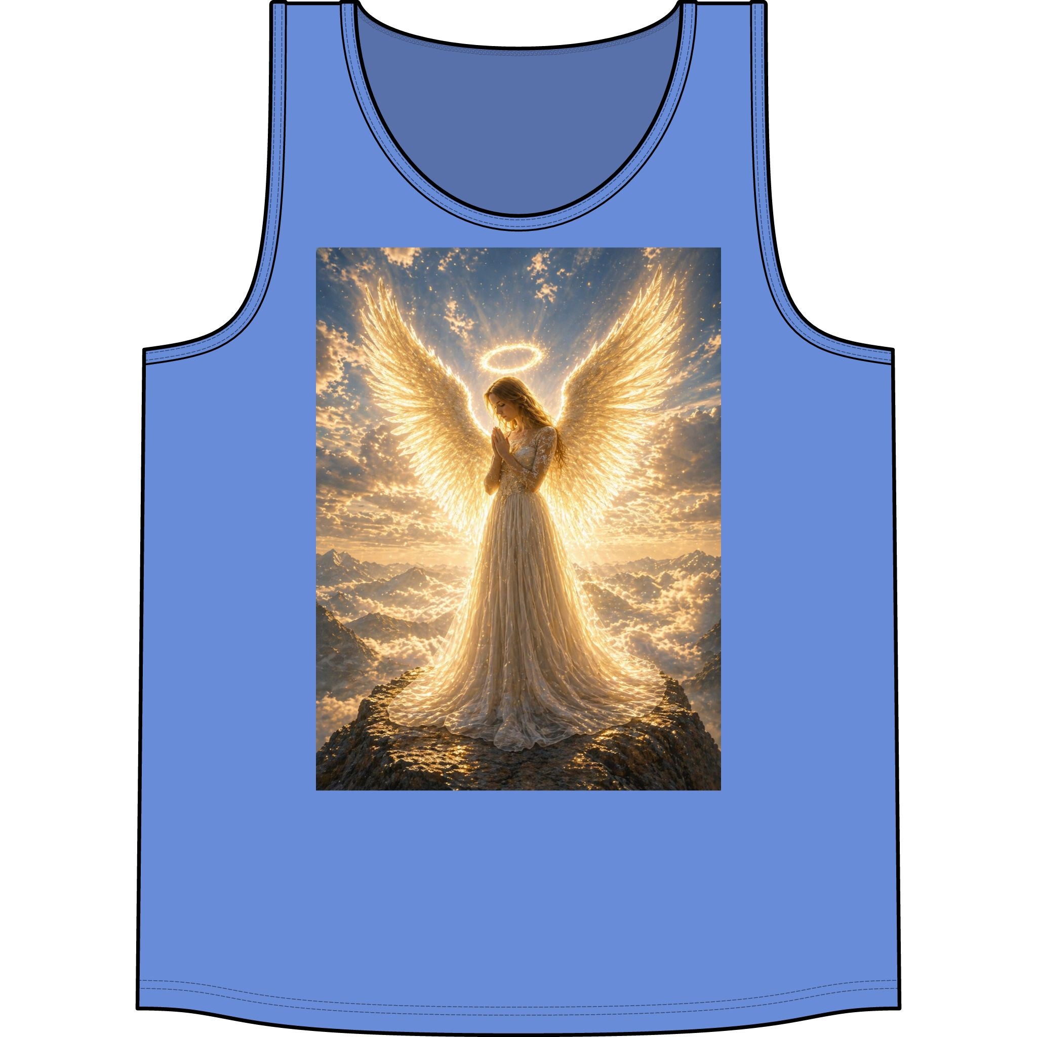 Angel Halo Tank Top — Golden Wings Spiritual Graphic Tank