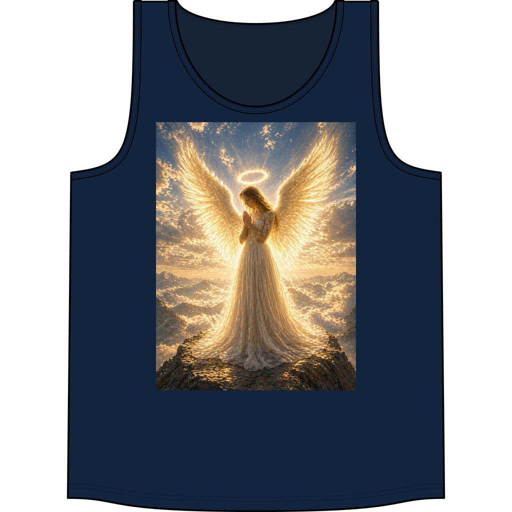 Angel Halo Tank Top — Golden Wings Spiritual Graphic Tank