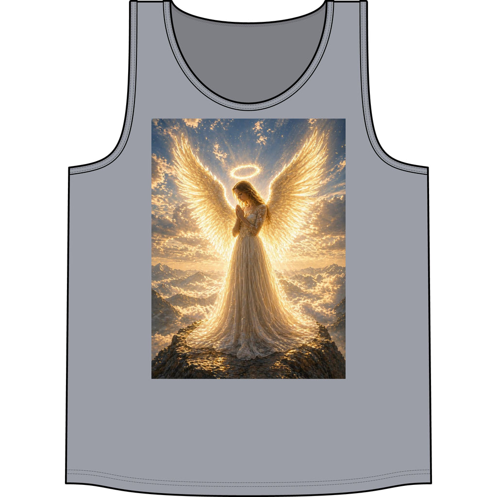 Angel Halo Tank Top — Golden Wings Spiritual Graphic Tank