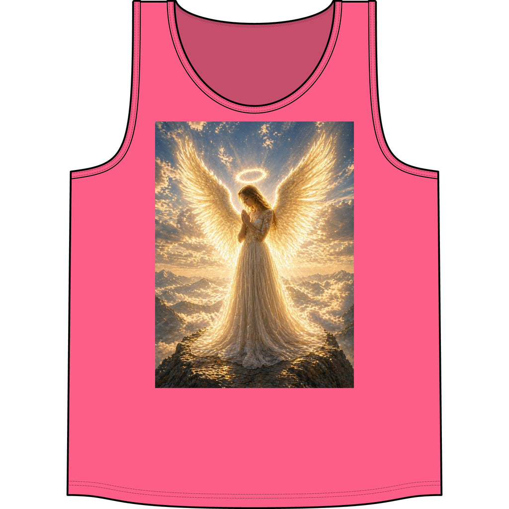 Angel Halo Tank Top — Golden Wings Spiritual Graphic Tank
