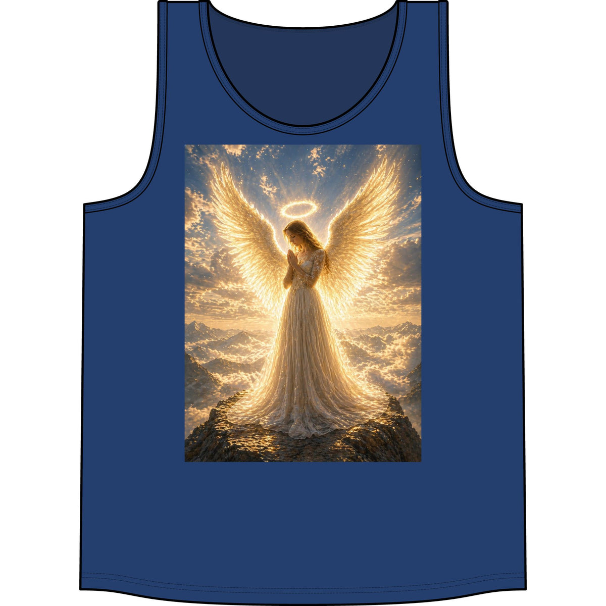 Angel Halo Tank Top — Golden Wings Spiritual Graphic Tank