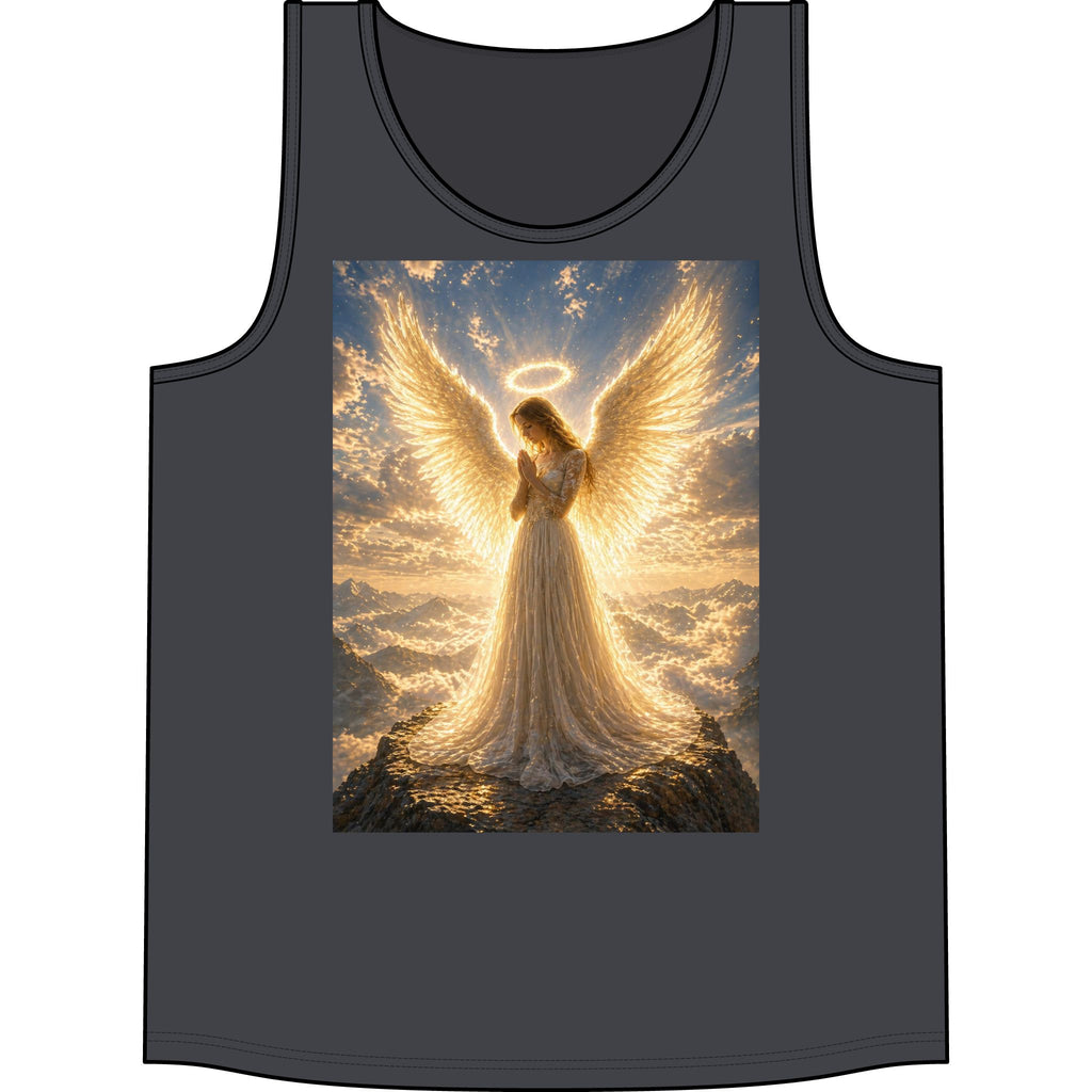Angel Halo Tank Top — Golden Wings Spiritual Graphic Tank