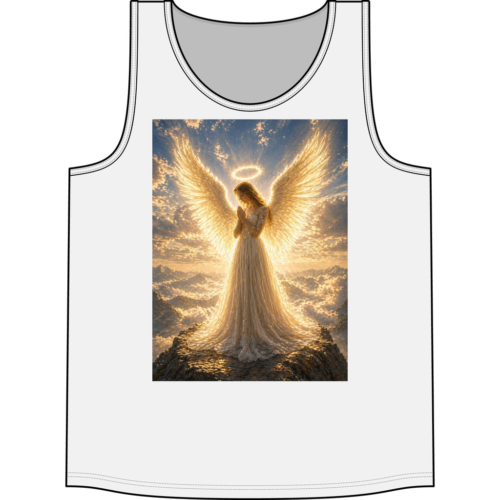 Angel Halo Tank Top — Golden Wings Spiritual Graphic Tank