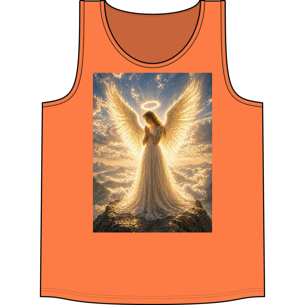 Angel Halo Tank Top — Golden Wings Spiritual Graphic Tank