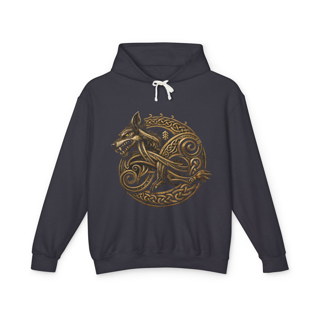Viking Wolf Circle Hoodie — Norse Celtic Rune Graphic Sweatshirt