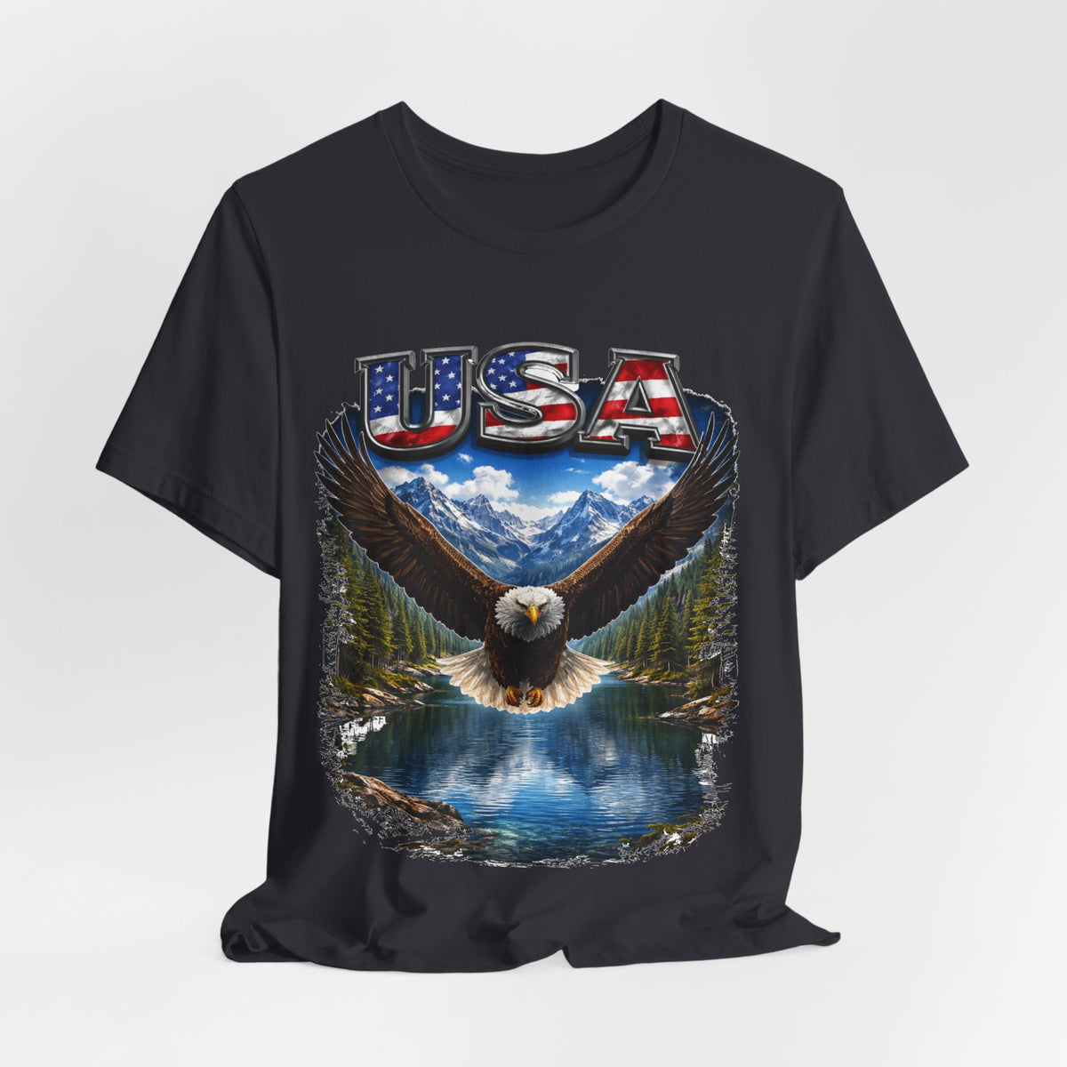 USA Eagle T-Shirt - Patriotic Bald Eagle Scenic Graphic Tee