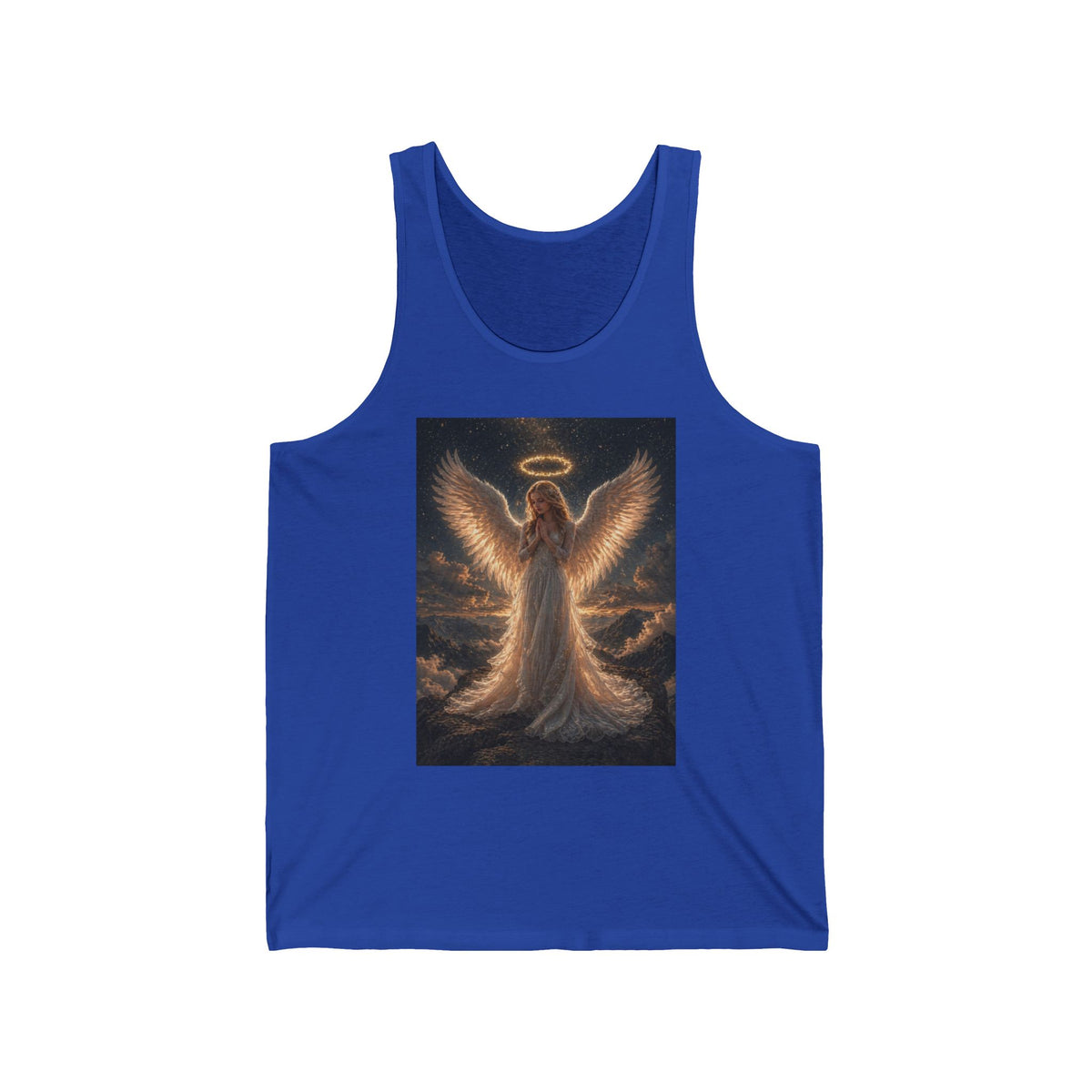 Angel Halo Graphic Tank Top — Radiant Guardian Illustration