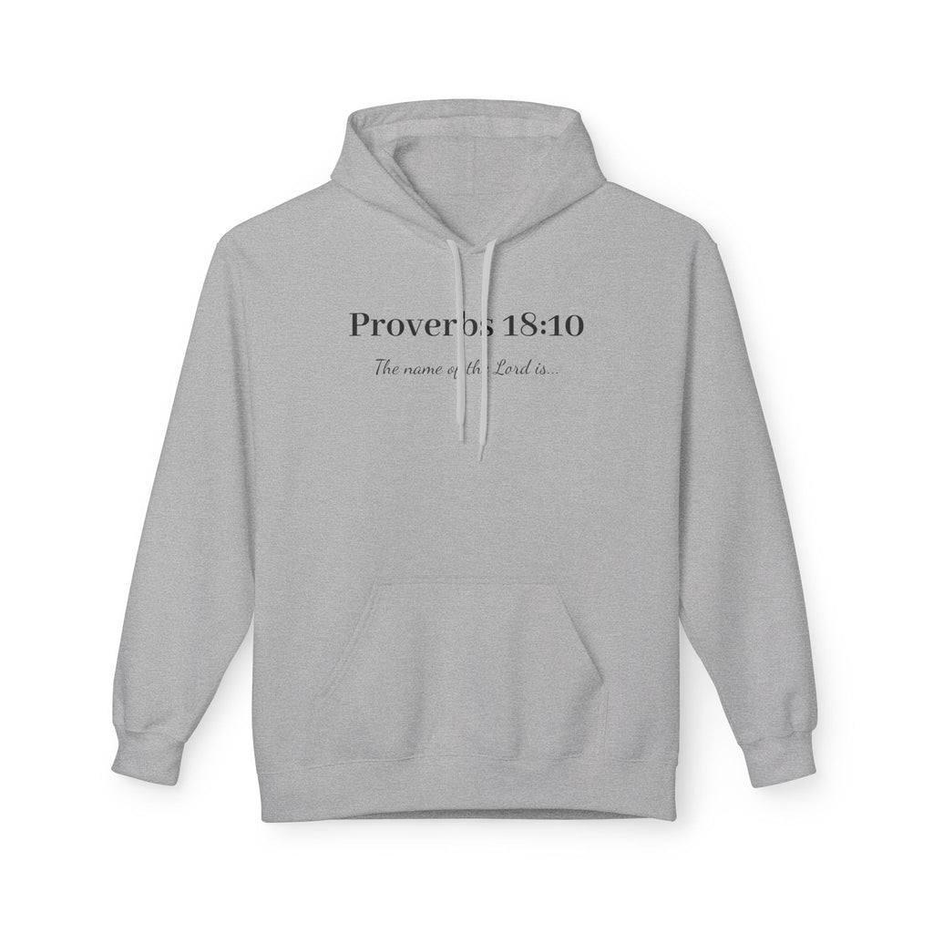 Proverbs 18:10 Hoodie — Scripture Faith Prayer Pullover