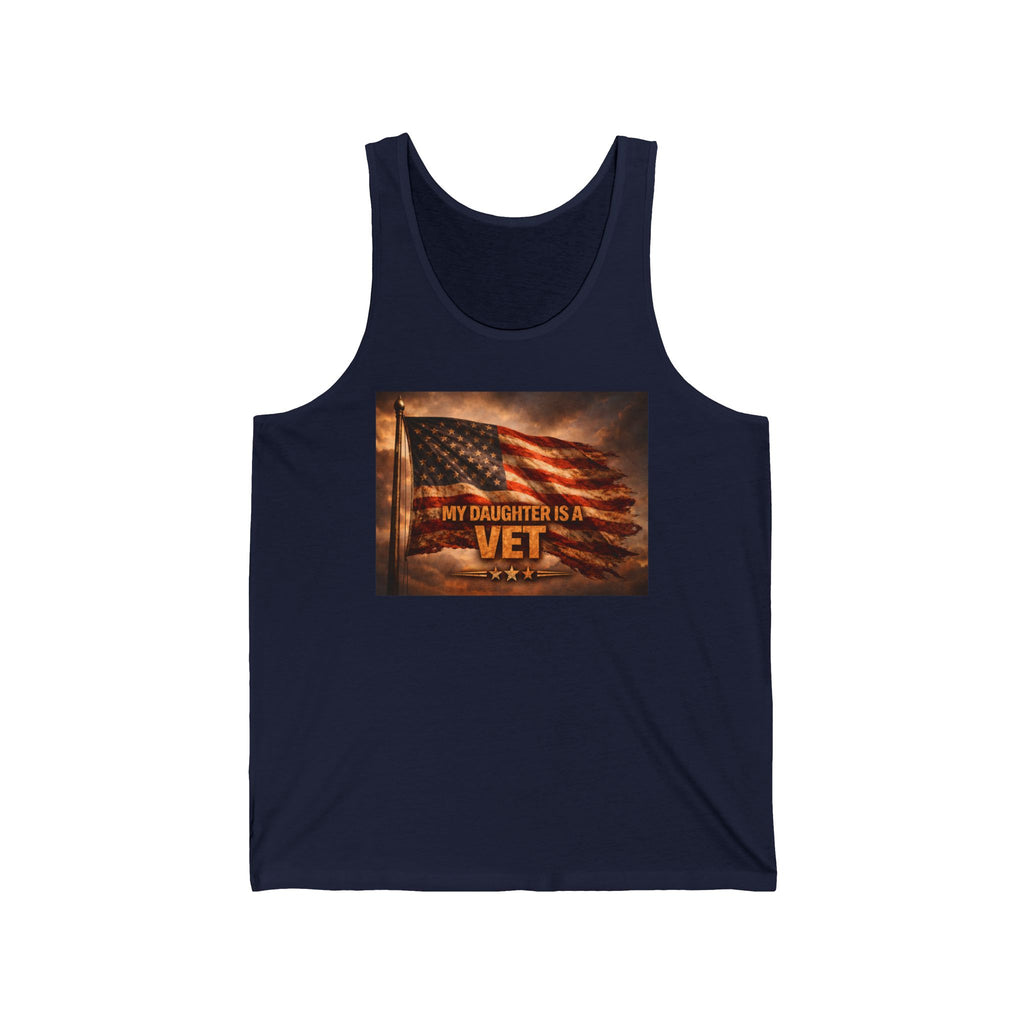 Veteran Daughter Tank Top – "My Daughter Is A Vet" American Flag Patriotic Tank