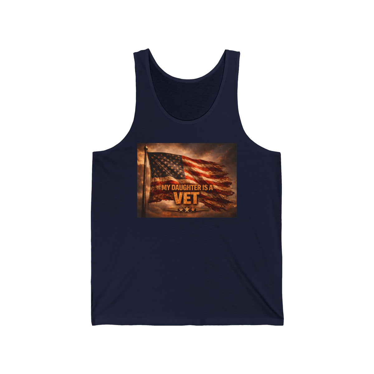Veteran Daughter Tank Top – "My Daughter Is A Vet" American Flag Patriotic Tank