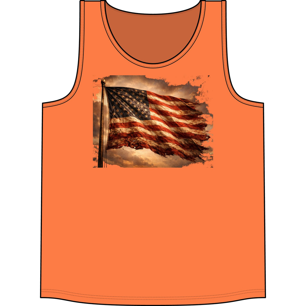 Patriotic American Flag Tank Top — Vintage Distressed Stars & Stripes