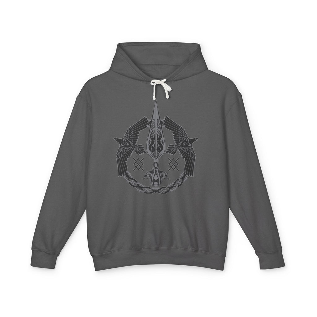 Viking Raven Spear Hoodie — Norse Mythology Graphic Sweatshirt