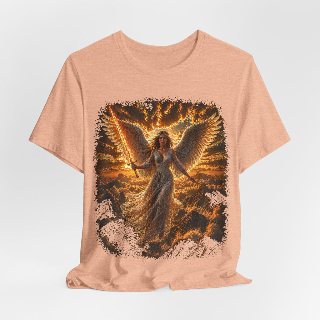 Angel Wings Graphic Tee — Fiery Guardian Angel Design