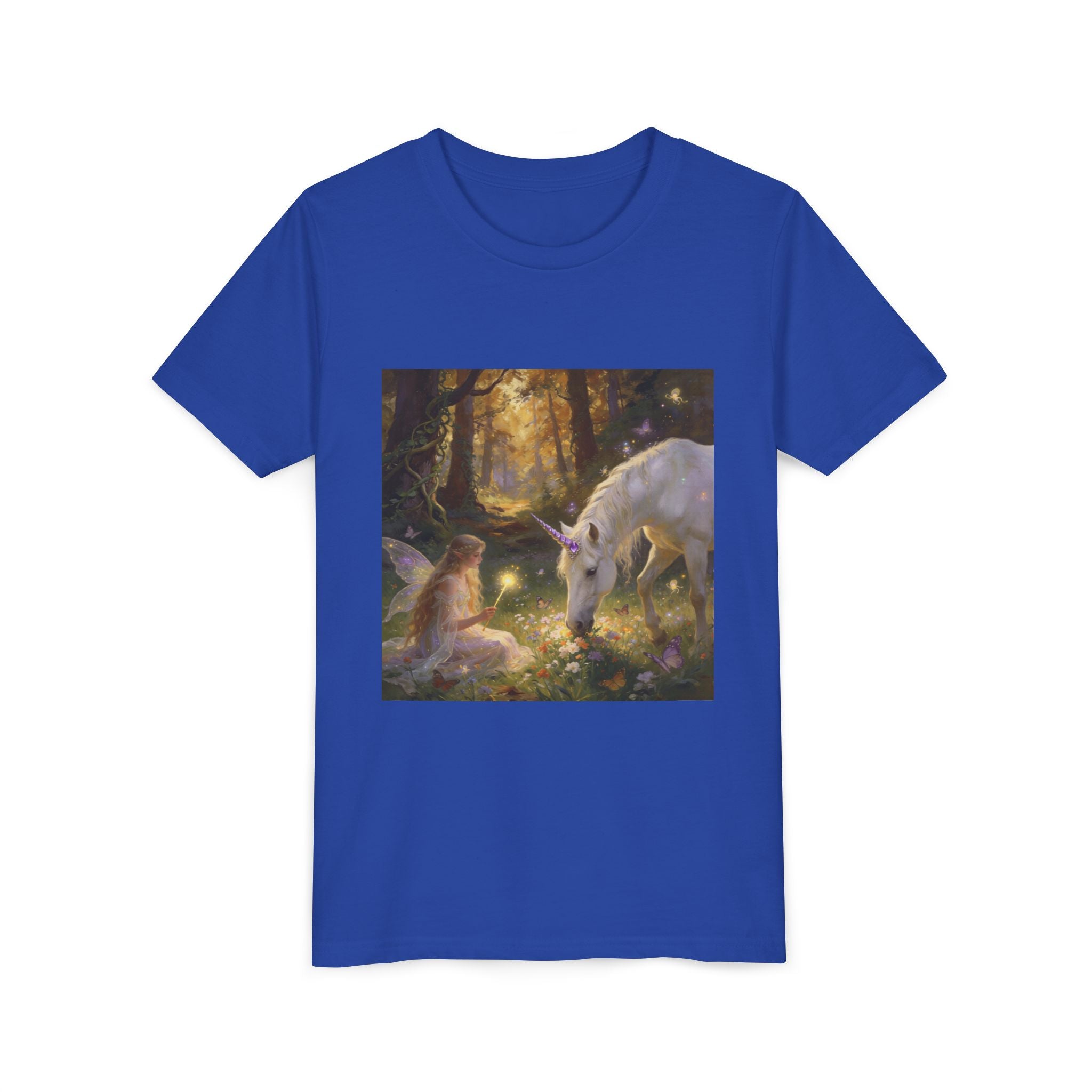Youth Tee — Enchanted Forest Unicorn & Fairy Graphic