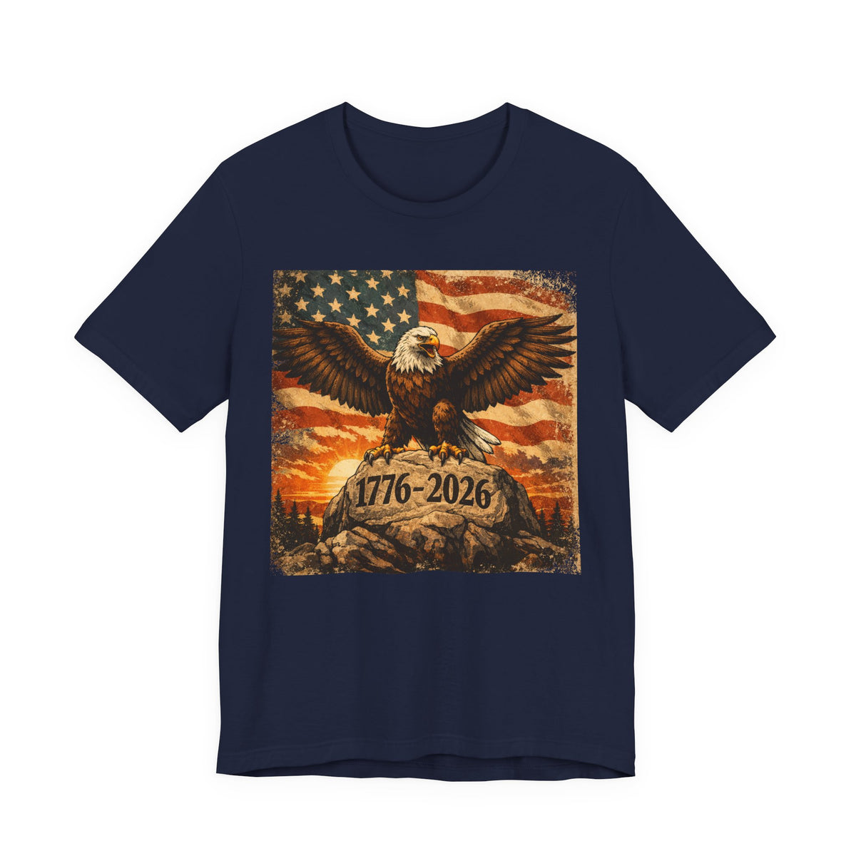Patriotic Eagle Tee — 1776-2026 American Flag Graphic T-Shirt