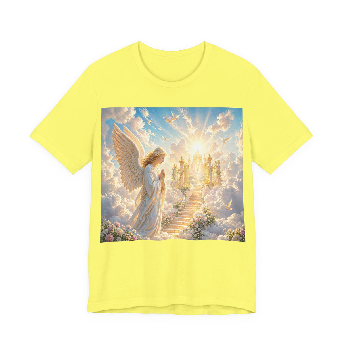 Heavenly Angel Stairway T-Shirt — Serene Christian Faith Tee