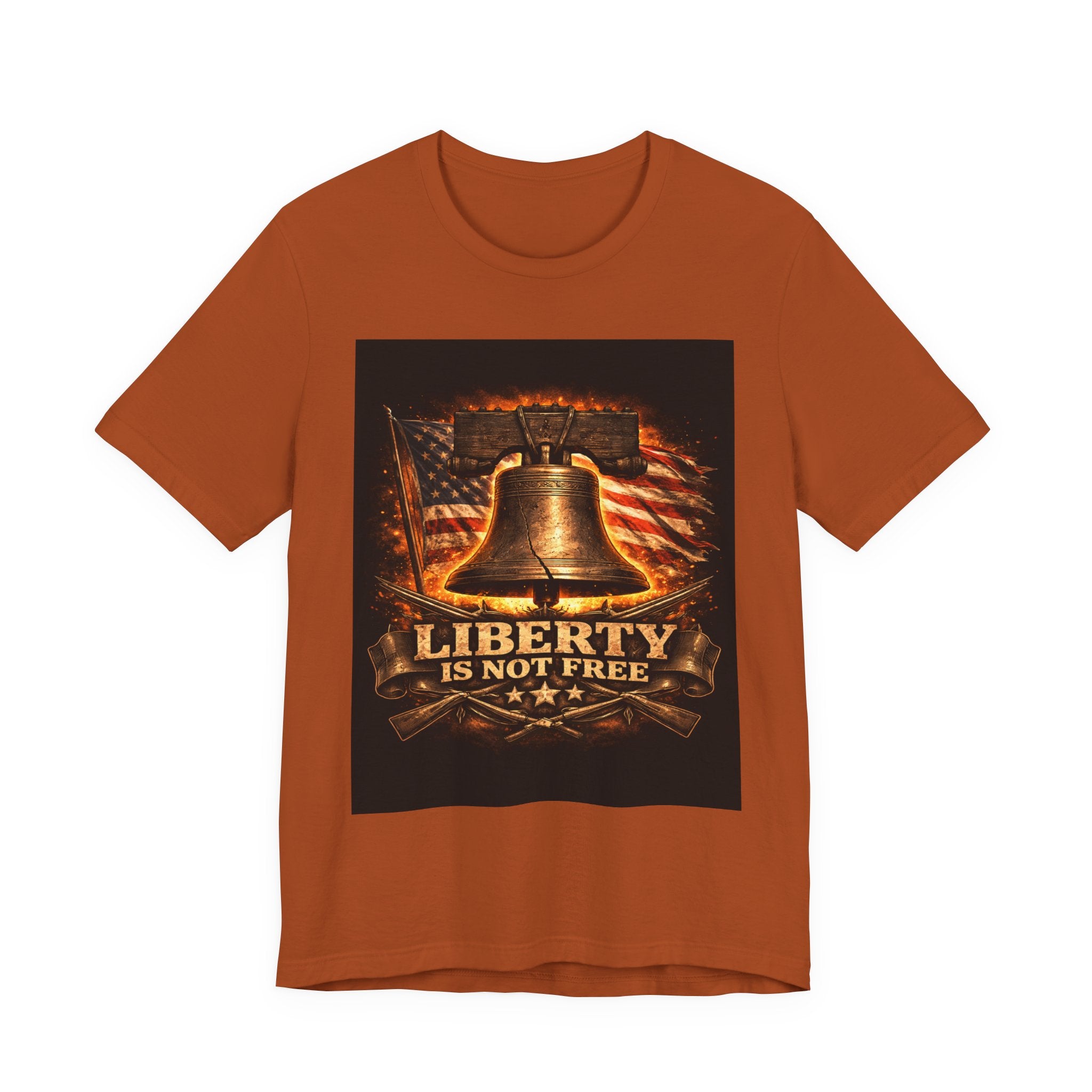 Liberty Is Not Free T-Shirt — Patriotic American Flag & Bell Tee