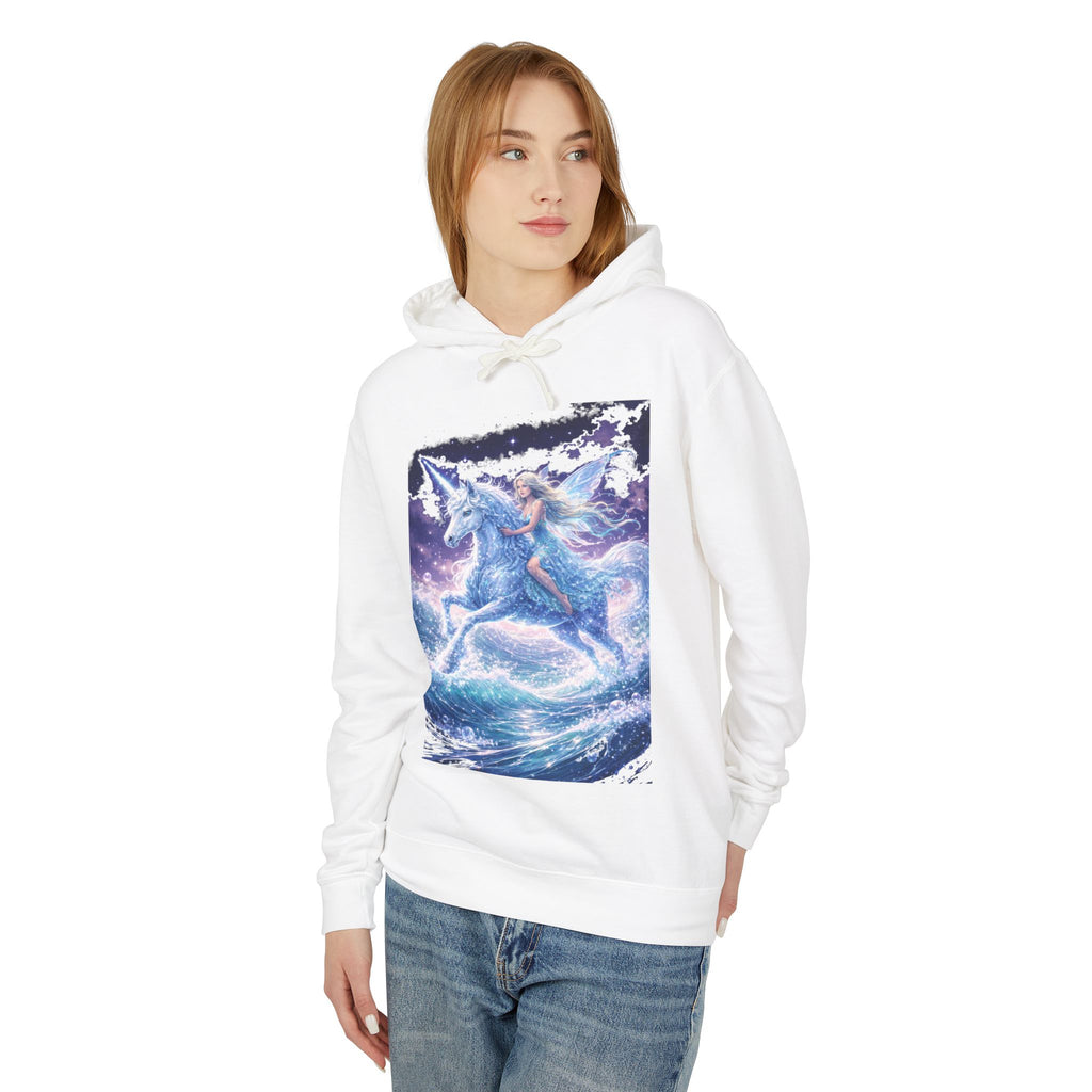 Pegasus Ride Hoodie — Mystical Blue Unicorn Horse Graphic Sweatshirt
