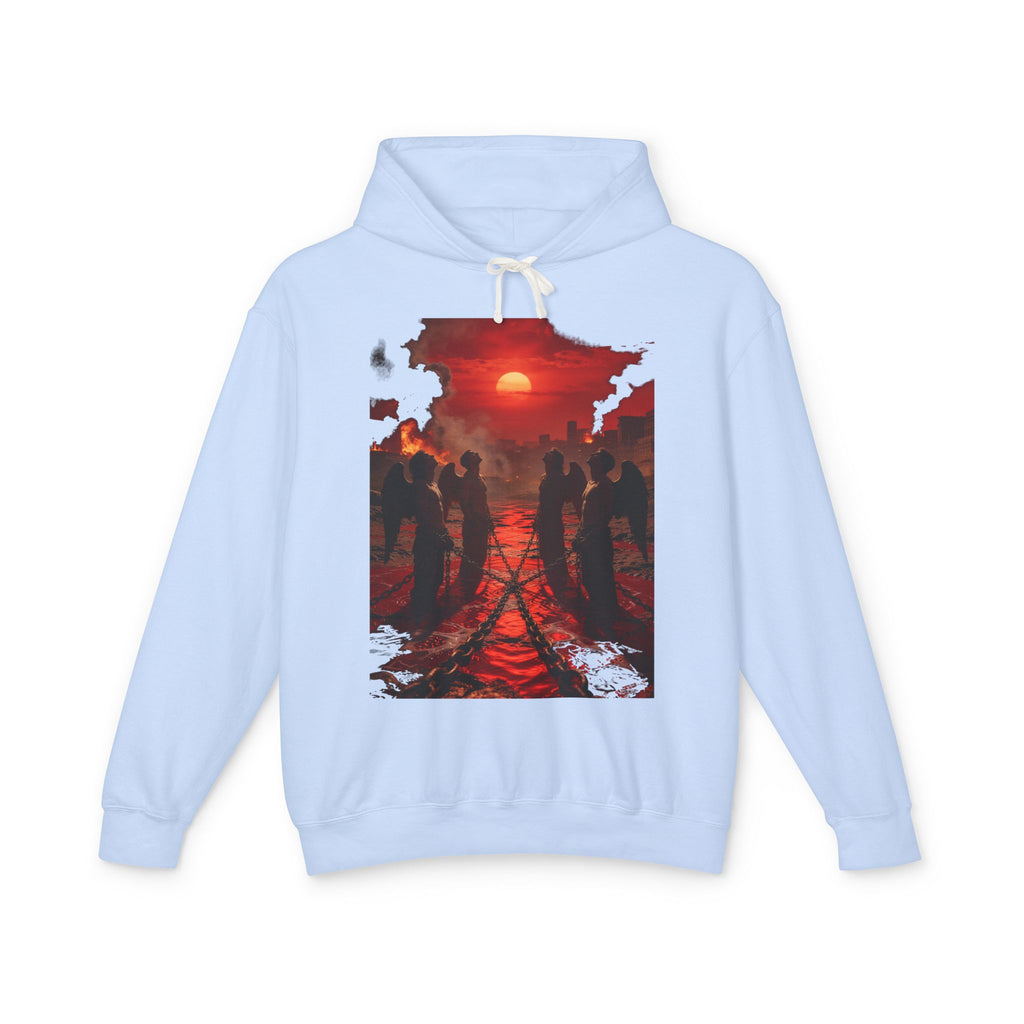 RevelRevelation 9 reveals four fallen angels bound in the Euphrates Riveration 9 reveals four fallen angels bound in the Euphrates RiverHoodie
