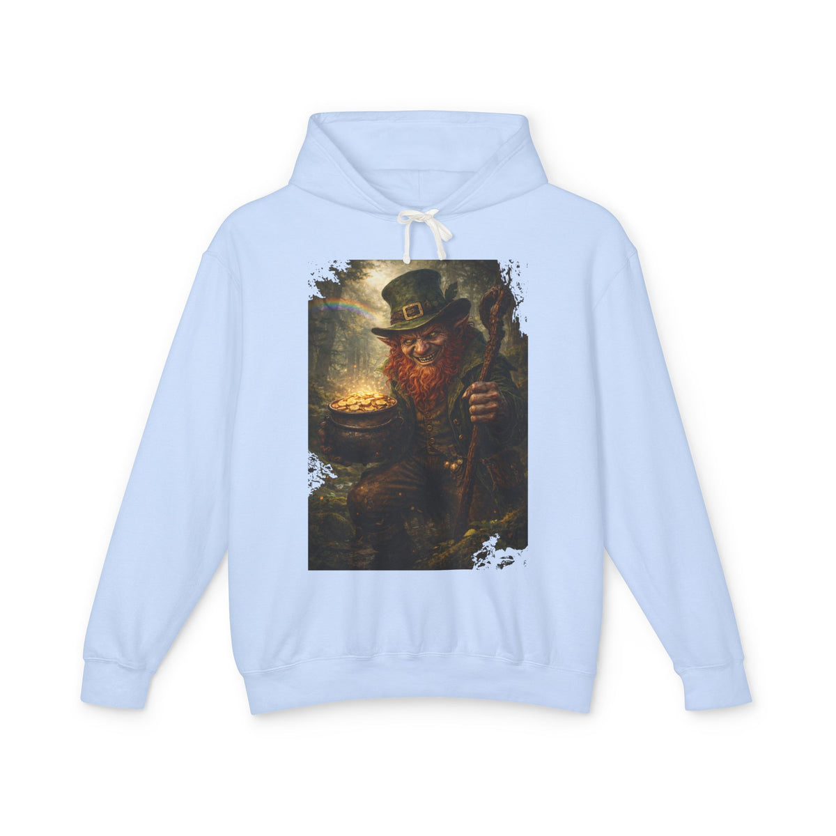 St. Patrick’s Day Leprechaun Hoodie — Vintage Pot of Gold Illustration